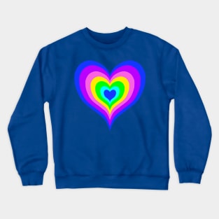 Rainbow y2k Aesthetic Hearts Crewneck Sweatshirt